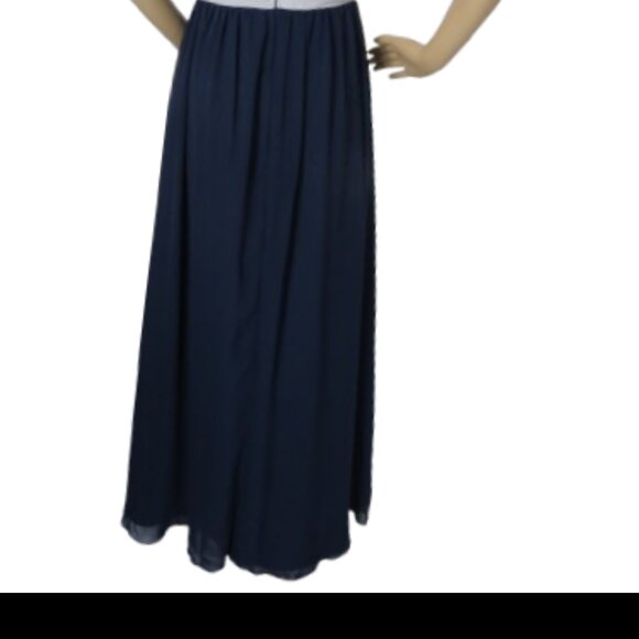 Bari Jay Navy Blue Floor Length Gown - Picture 7 of 10